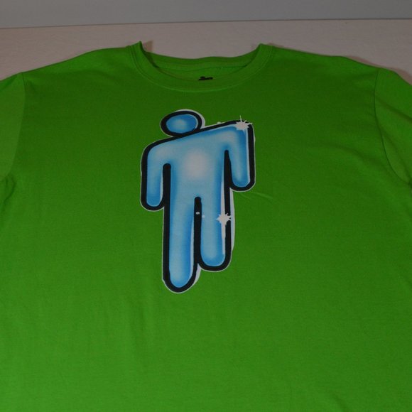 Top Shop BillieEilish Women's Size Large Lime Green Blohsh Graphic Tee Shirt - Picture 3 of 8